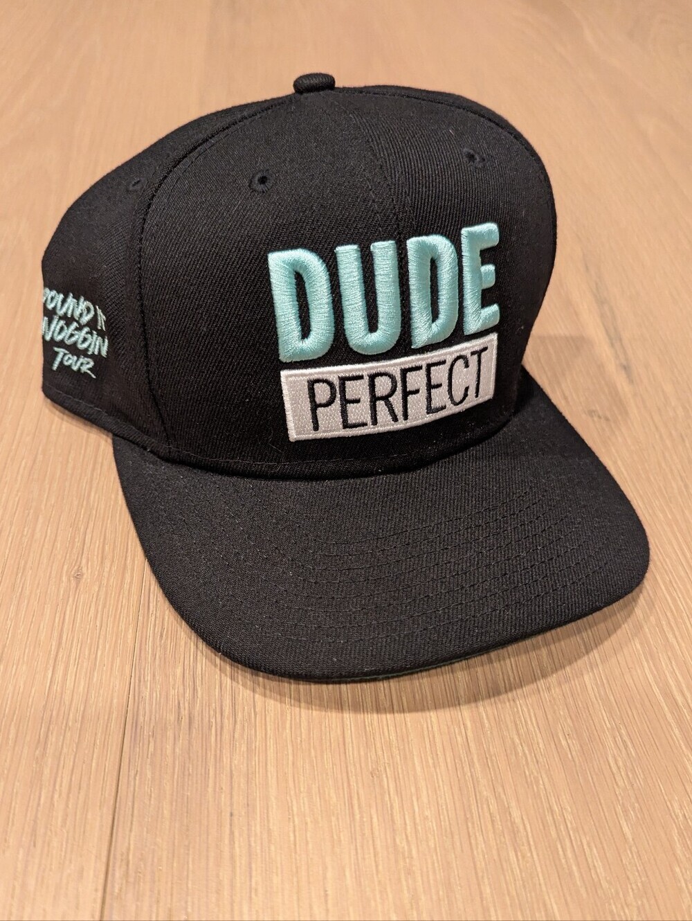 Black 'Dude Perfect' Embroidered Snapback Hat